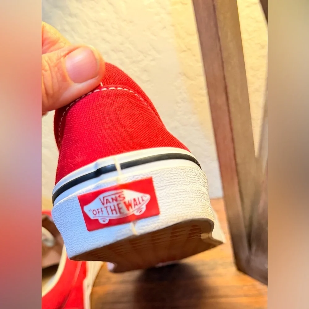Vans Slip On Checker Blood Drips Flame Red Sneakers Shoes Men’s 5.5 Women’s 7.0 - Picture 9 of 12